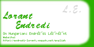 lorant endredi business card